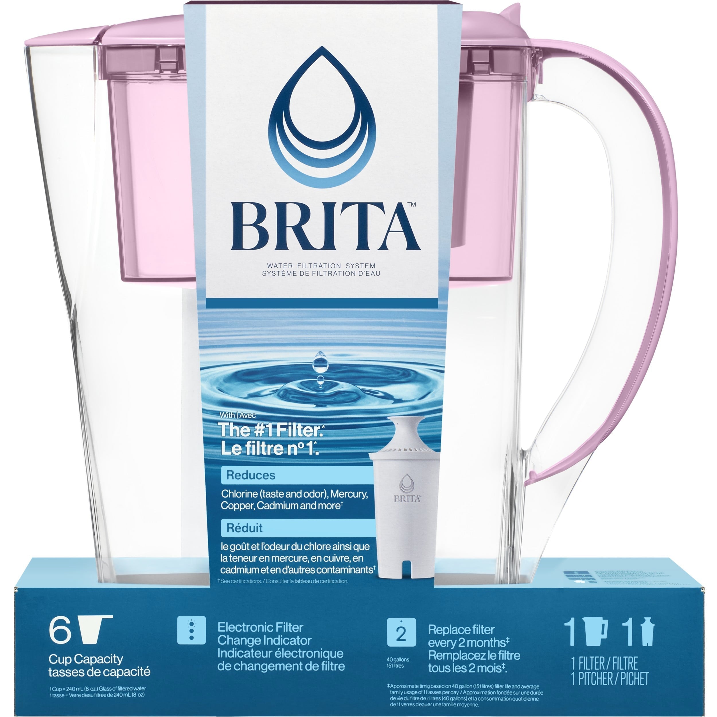 Brita Small 6 Cup Space Saver Water Filter Pitcher with 1 Standard Filter, Space Saver, Lilac , Purple - Brita - Nimbus Distributors - wholesale and distributors in United States Brita Small 6 Cup Space Saver Water Filter Pitcher with 1 Standard Filter, Space Saver, Lilac , Purple - Brita - Nimbus Distributors - wholesale and distributors in United States